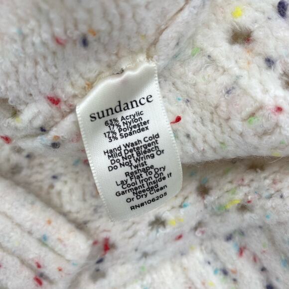 Sundance Linton Sweater Ivory Fleck Oversized Cowl Neck Size extra large rainbow - Picture 5 of 7